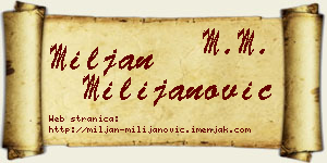 Miljan Milijanović vizit kartica